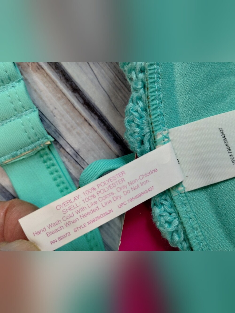SO Mint Green Crochet Trim Bikini Top - Picture 4 of 4